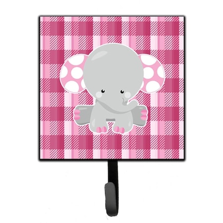 Jensendistributionservices Elephant Pink Gingham Leash or Key Holder MI1709825